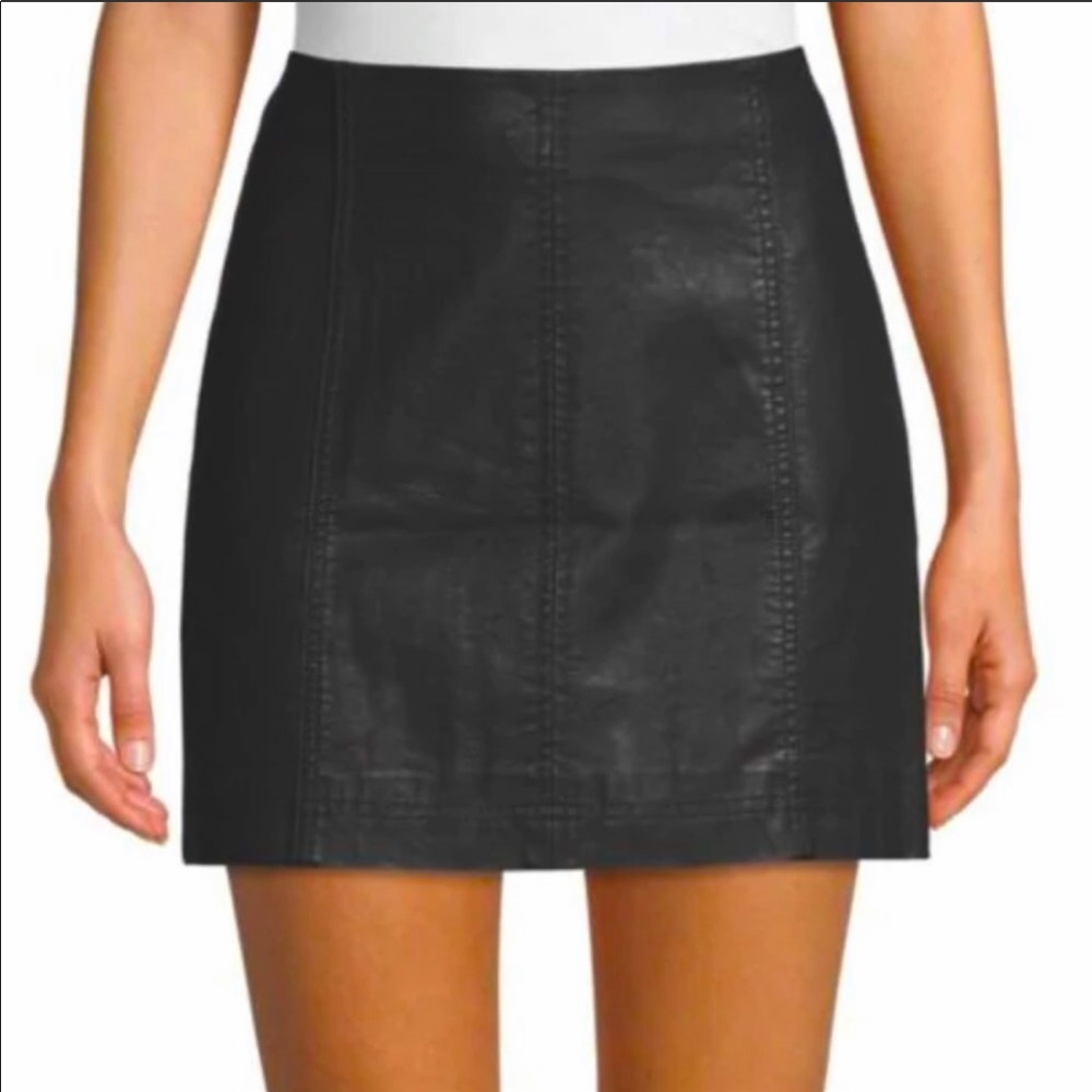 Free People Modern Femme Vegan Leather Mini Skirt